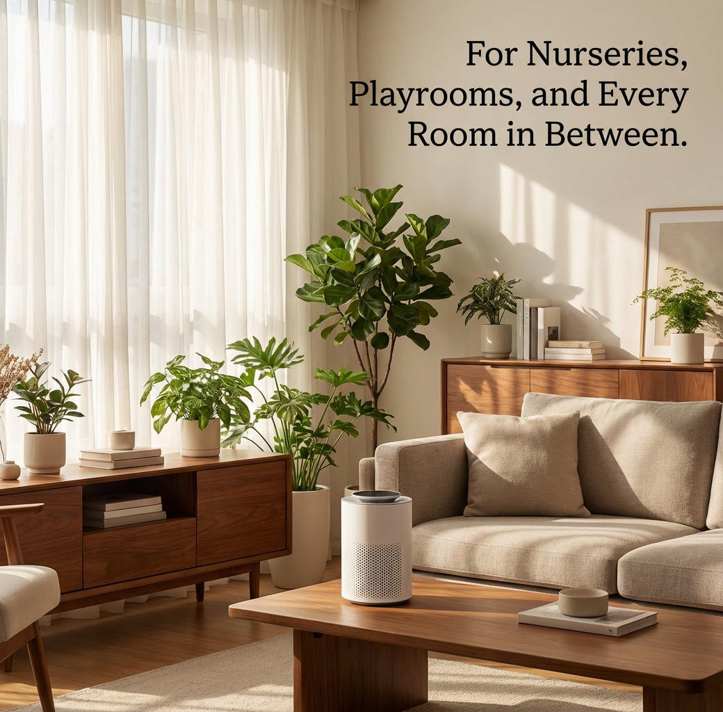 Purevia Compact Quiet HEPA Air Purifier for Infants & Adults