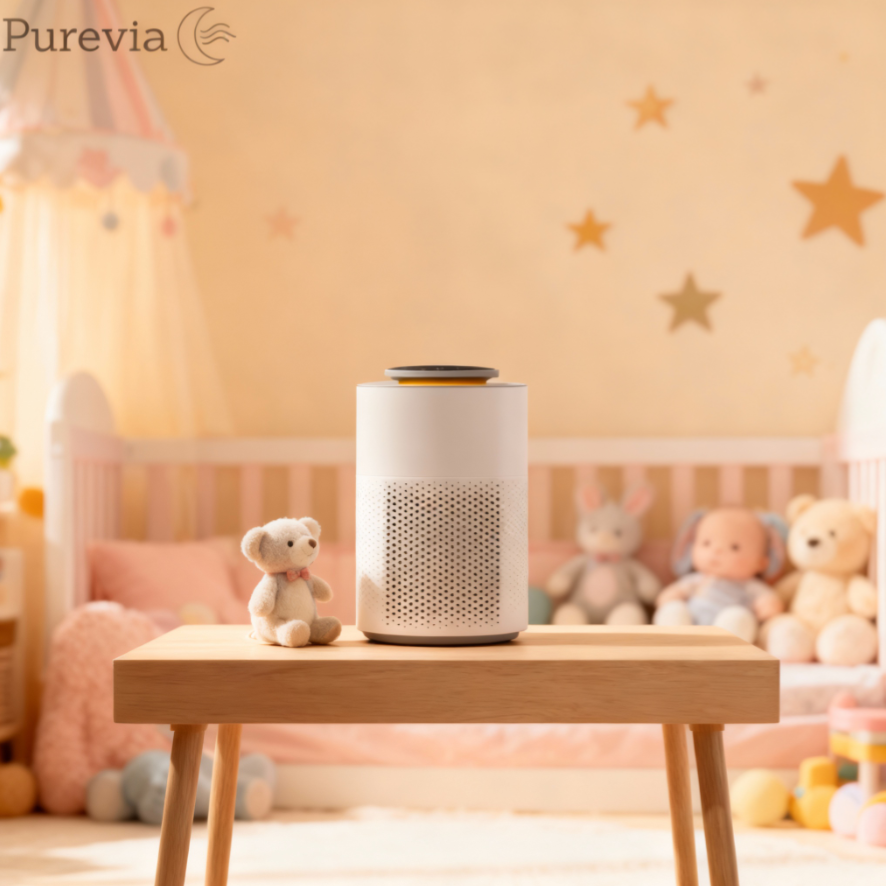 Purevia Compact Quiet HEPA Air Purifier for Infants & Adults
